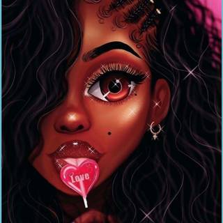 Black woman with afro wallpaper