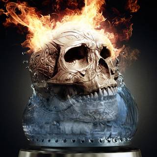 Fire skeleton wallpaper