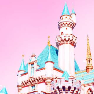 Pink castle wallpaper