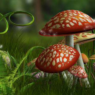 Mushroom forest wallpaper