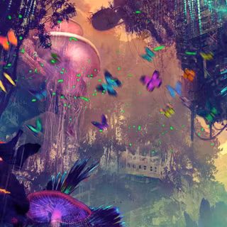 Mushroom forest wallpaper