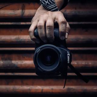 Boy with camera wallpaper