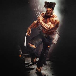 Logan with his claws wallpaper