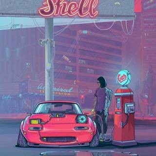 Lofi car wallpaper