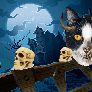 Scary Halloween cats wallpaper