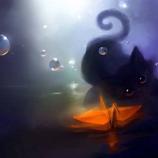 Halloween anime cats wallpaper