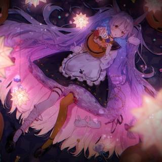 Halloween cute anime girls wallpaper