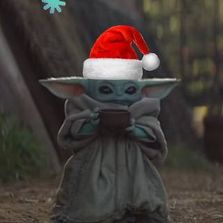 Cute Baby Yoda Christmas wallpaper