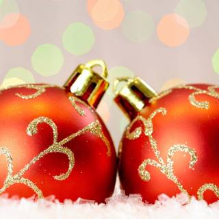 Orange Christmas balls wallpaper