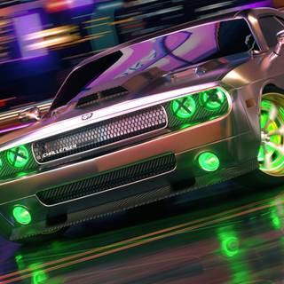 Neon Dodge Challenger wallpaper