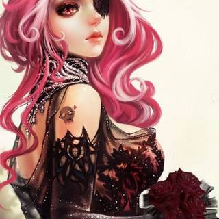 Cartoon goth girl wallpaper