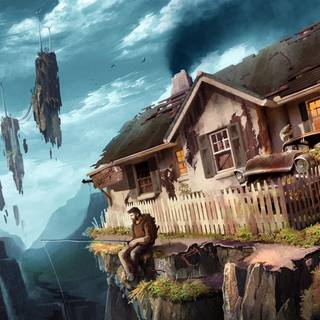 Broken house wallpaper