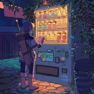 Anime vending machine wallpaper