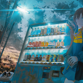 Anime vending machine wallpaper
