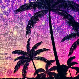 Glitter sunset wallpaper