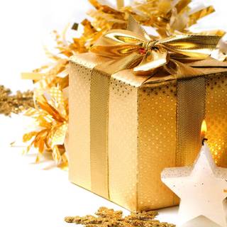 Gold Christmas gift wallpaper