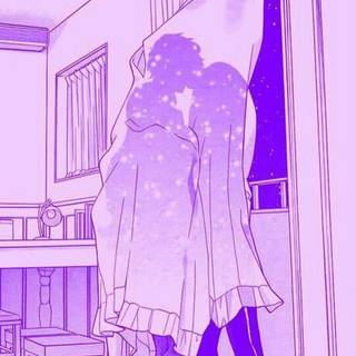 Aesthetic anime couple wallpaper