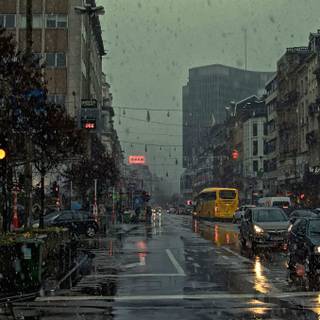 Rain city autumn wallpaper