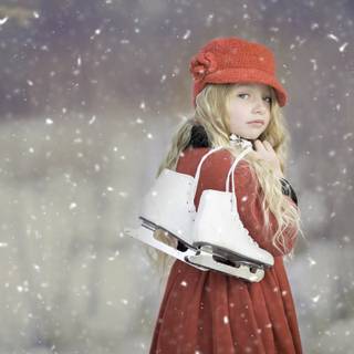 Child and winter wallpaper
