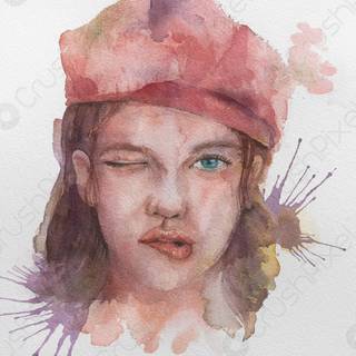 Beautiful women watercolor wallpaper