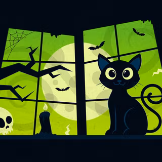 Cartoon animals Halloween wallpaper