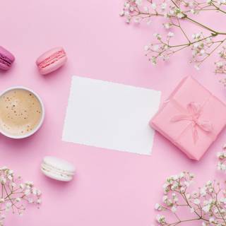 Pink coffee wallpaper