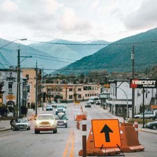 Road construction wallpaper