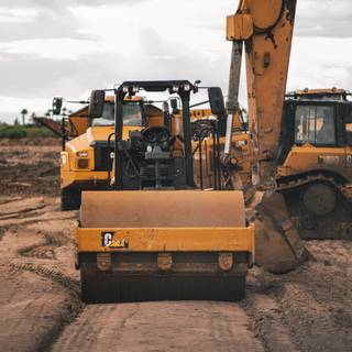 Road construction wallpaper