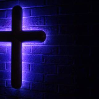 Neon cross wallpaper