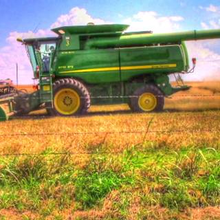 John Deere combine wallpaper