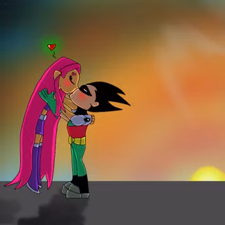 Robin and Starfire wallpaper