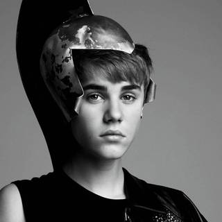 Justin Bieber black and white wallpaper