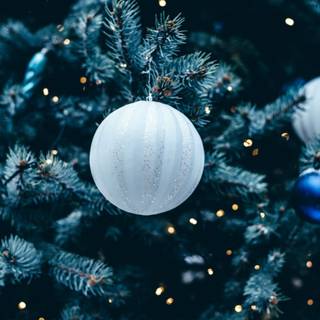 Blue and silver Christmas wallpaper