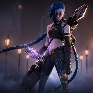 Arcane Jinx Fortnite wallpaper