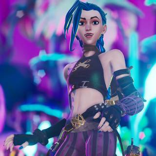 Arcane Jinx Fortnite wallpaper