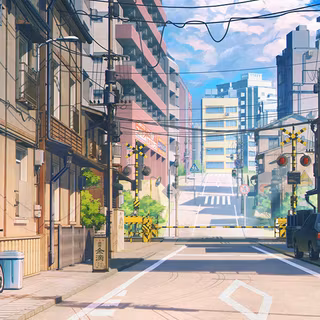 Anime city phone wallpaper