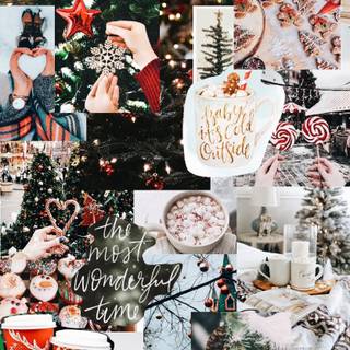 Soft girl Christmas wallpaper