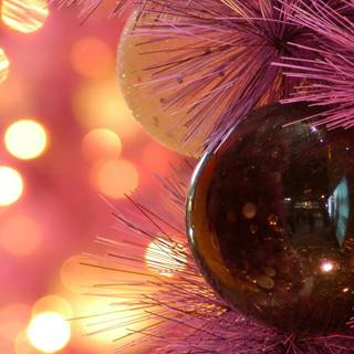 Pink Christmas desktop wallpaper