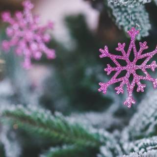 Pink Christmas snowflake wallpaper