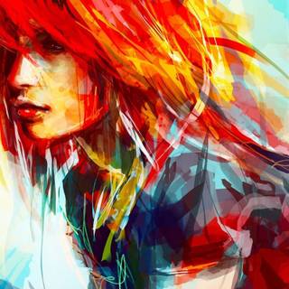 Abstract women painting wallpaper