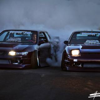 Tandem drifting wallpaper