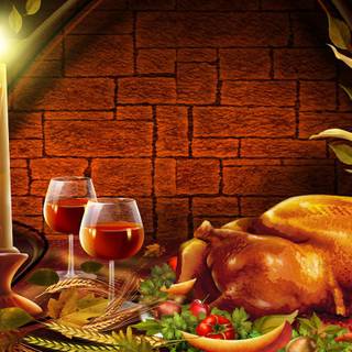 Thanksgiving dinner wallpaper