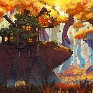 Bears autumn wallpaper