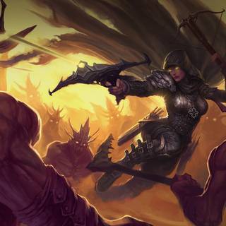 Female crossbow wallpaper