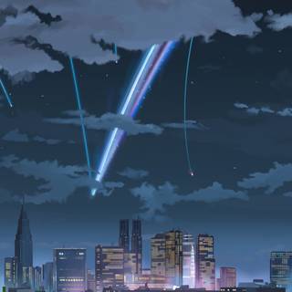 Anime city phone wallpaper