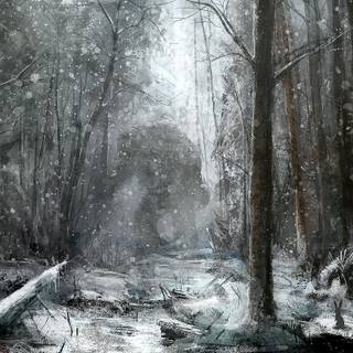 Winter fantasy forest wallpaper