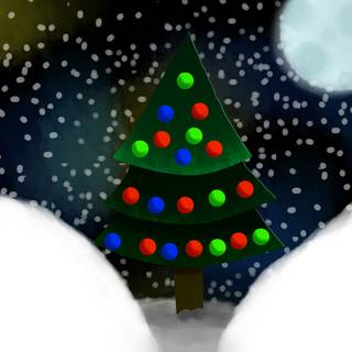 Lonely Christmas tree wallpaper