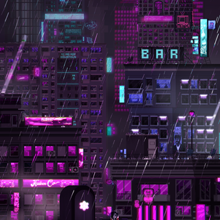 Pixel art city wallpaper