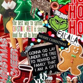 Christmas collage iPhone wallpaper