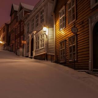 Winter snow city wallpaper